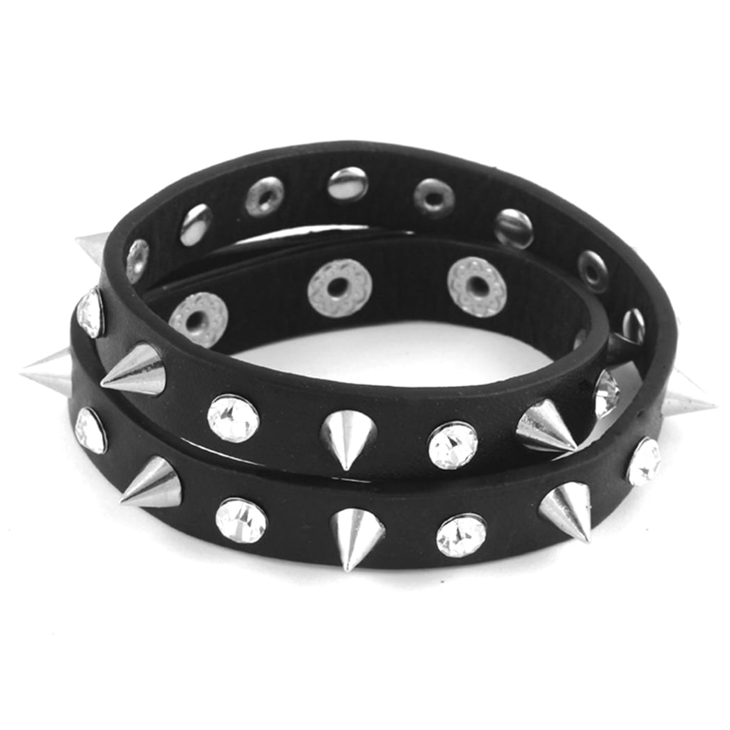 Punk Bracelet Cool Spike Adjustable Layered Studded Bracelet Rivet