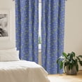 thumbnail image 2 of Ambesonne Botany Window Curtains, Rhythmic Reeds Bulrushes, Each 28" W x 63" L, Dark Ceil Blue Multicolor, 2 of 4