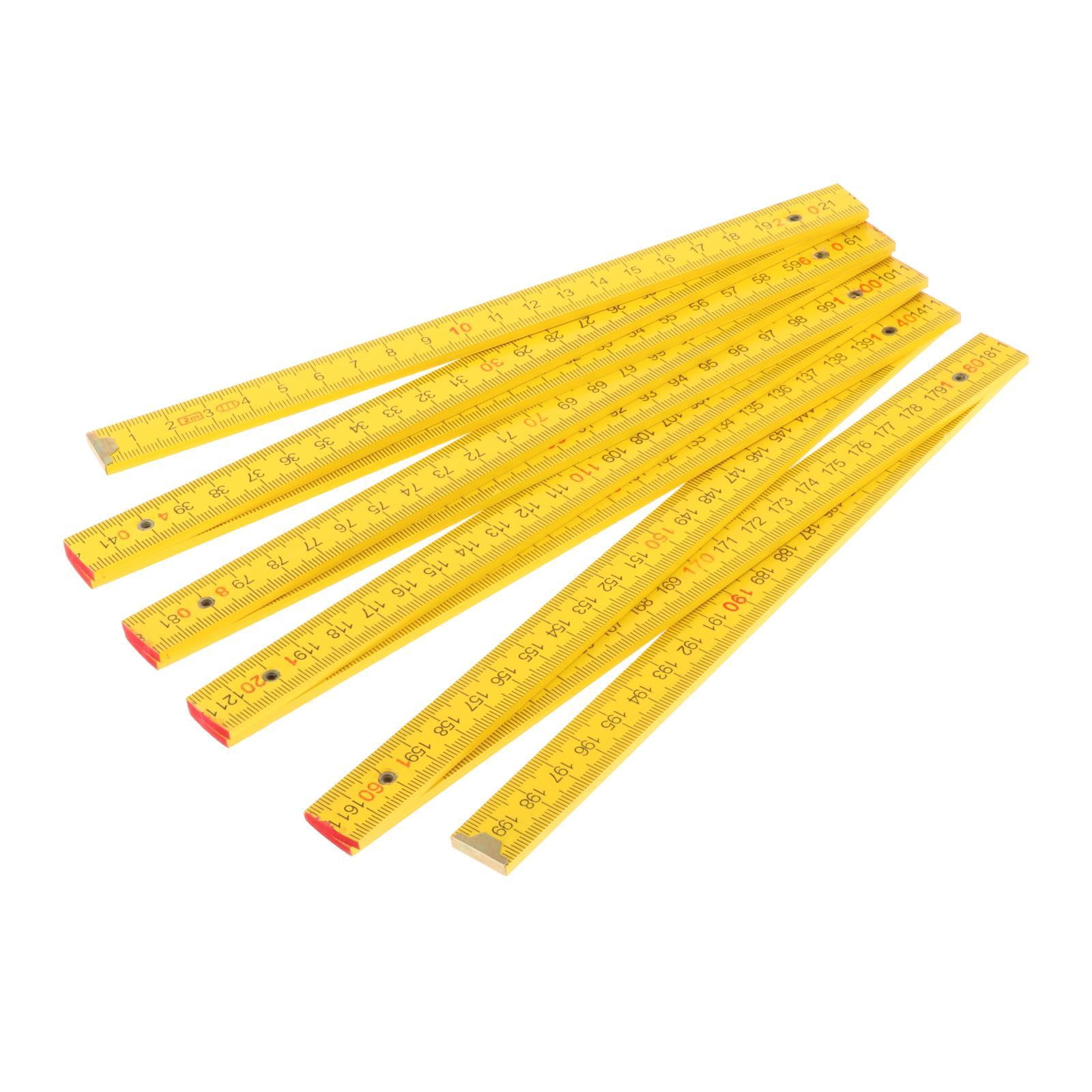 Folding Wooden Ruler, Foldable Ruler, Portable Compact Measuring Ruler Folding Wood Rule for Learning, Teaching, Carpenters, Lineman, Classroom 2m