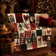 thumbnail image 3 of YShenghong Country Patchwork With Hearts Cottages And Mugs Printed Flannel Blanket, 3 of 7