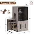 thumbnail image 2 of Cat Litter Box Enclosure with Doors and Ladder, Double Cat House with Storage Space, Enclosed Hidden Litter Box Furniture for Indoor Multi-Cat Household, Modern Pet Cabinet - Gray, 2 of 6