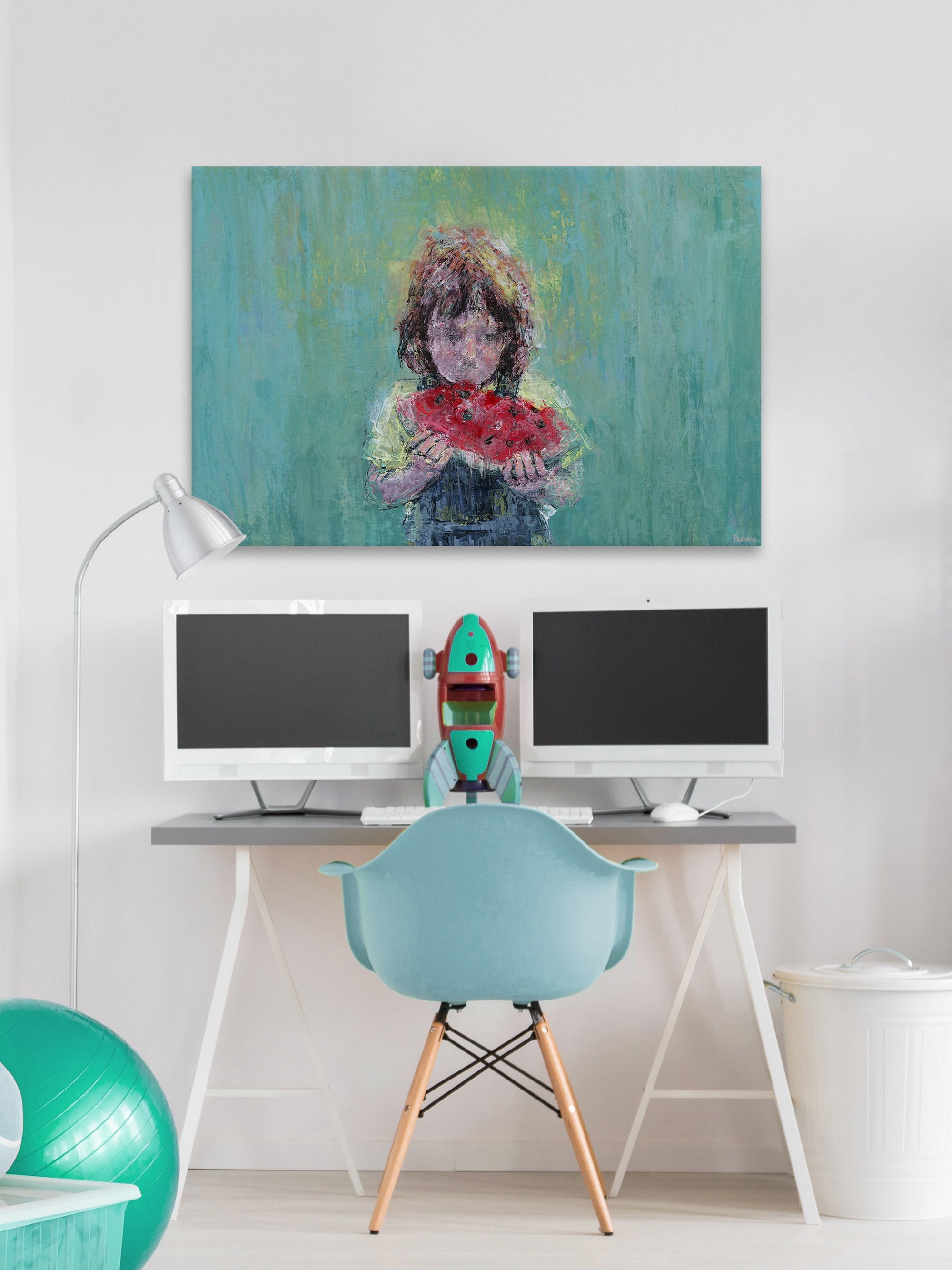 Parvez Taj Watermelon Love Canvas Wall Art