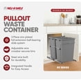 thumbnail image 3 of Rev-A-Shelf RV-18KD-17C S Double 35 Quart Pullout Waste Containers, Silver, 3 of 11