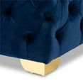 thumbnail image 3 of Baxton Studio Avara Modern Tufted Velvet Ottoman in Royal Blue and Gold, 3 of 7