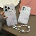 thumbnail image 2 of For 17 16 15 14 Pro Max 17 Pro Phone Case Soft Silicone Shockproof Cover Cute Sanrio Cartoon My Melody With Chain Anti-loss Cases, 2 of 19
