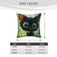 thumbnail image 2 of KLL Cute Big-Eyed Black Cat Decorative Throw Pillow Covers Velvet Soft for Couch Sofa Bedroom Living Room Outdoor (No pillow core)- 20"x20", 2 of 5