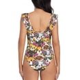 thumbnail image 6 of Yiaed Cute Cat Print Women's Ruffled One Piece Swimsuit V Neck Swimwear Slimming Monokini for Woman-XX-Large, 6 of 8