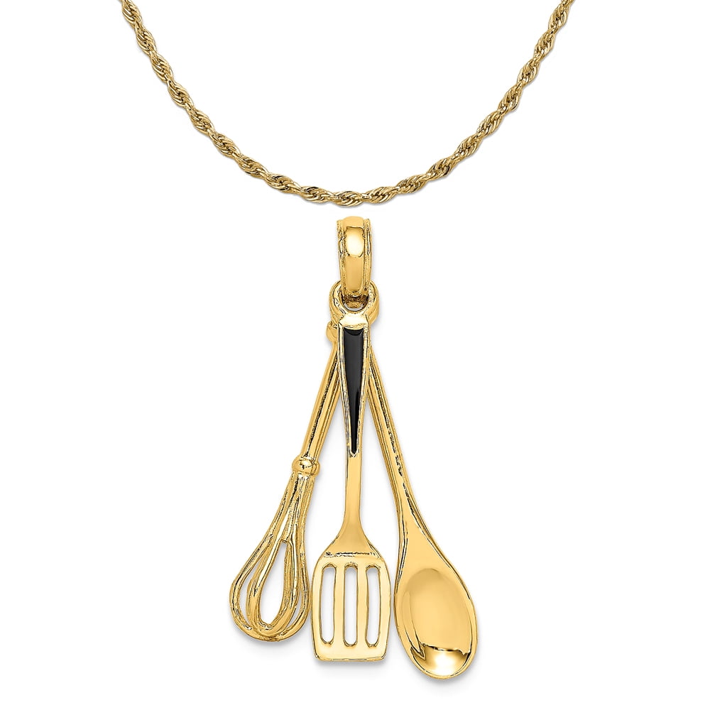 14K Yellow Gold 3-D & Polished Whisk Small Charm Pendant 14K Yellow Gold 3-D & Polished Whisk Small Charm Pendant