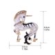 thumbnail image 4 of Broche de unicornio blanco esmaltado de aleación con forma de animal, broche de unicornio con diamantes de imitación para abrigos, sombreros, bufandas y bolsos., 4 of 7
