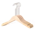 thumbnail image 1 of 10pcs Flocking Wood Hanger Lightweight Non-Slip Clothing Hanging Natural Rack, 1 of 3