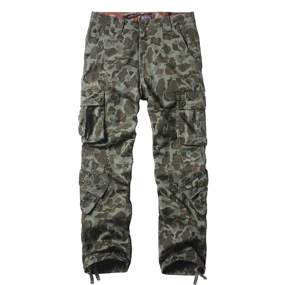 Pantalones Cargo Match para Hombre Camuflaje Verde Grisáceo Talla 32