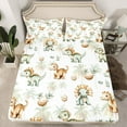 thumbnail image 2 of Feelyou Cute Green Dinosaur Queen Sheet Sets for Kids, Kawaii Dino Eggs Flat Sheet, Cartoon Coconut Tree Queen Fitted Sheet, Super Cozy Room Decor, 4pcs, 2 of 7