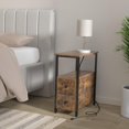 thumbnail image 2 of Table with Charging Station, Narrow Side Table with 2 Wooden Drawers, USB Ports and Power Outlets, Nightstand Sofa Table for Small Spaces, Living Room, Bedroom,Rustic Brown, 2 of 16