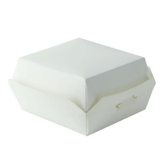 Packnwood 210EATBURG82 4 oz 3.9 x 3.7 x 2 in. Mini White Cardboard Burger Box - 450 Piece