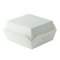 Packnwood 210EATBURG82 4 oz 3.9 x 3.7 x 2 in. Mini White Cardboard Burger Box - 450 Piece