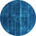 thumbnail image 1 of Ahgly Company Indoor Round Oriental Light Blue Industrial Area Rugs, 4' Round, 1 of 4
