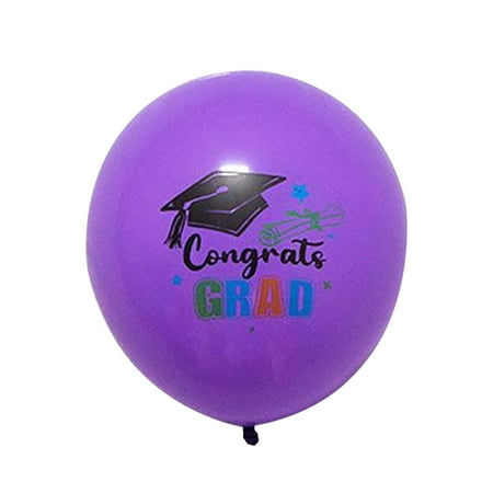 VAJUSO Graduation Latex Balloons 100pc 12-inch Colorful Mixed Colors Doctoral Hat Pattern Party Decorations for Graduation Season Celebration