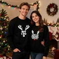 thumbnail image 5 of Unisex Loose Christmas Couple Sweatshirts - Reindeer Printed Round Neck, Versatile Xmas Stocking Graphic, Warm Fleece Long Sleeve Casual Sports Matching Tops, 5 of 6