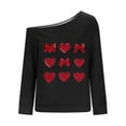 thumbnail image 3 of Craaazy Sweatshirt for Women One Gifts Shoulder Slanted Shoulder Tops Oversized Trendy Crewneck Loose Sweatshirts Casual Printe d Long Sleeve Pullover, 3 of 4