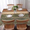 thumbnail image 3 of Farmhouse Sage Green Brown Table Cloth Waterproof Tablecloths, Vintage Wooden Striped Tablecloth Dining Table Cover for Kitchen Party Tabletop Outdoor, Rectangle Tablecloth 60x84 Inch, 3 of 9