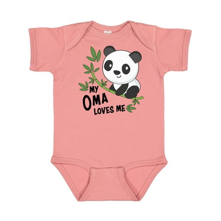 

Inktastic My Oma Loves Me- cute panda Gift Baby Boy or Baby Girl Bodysuit