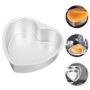NUOLUX Heart Shape Cake Mold Removable Bottom Silver for Baking 2Pcs