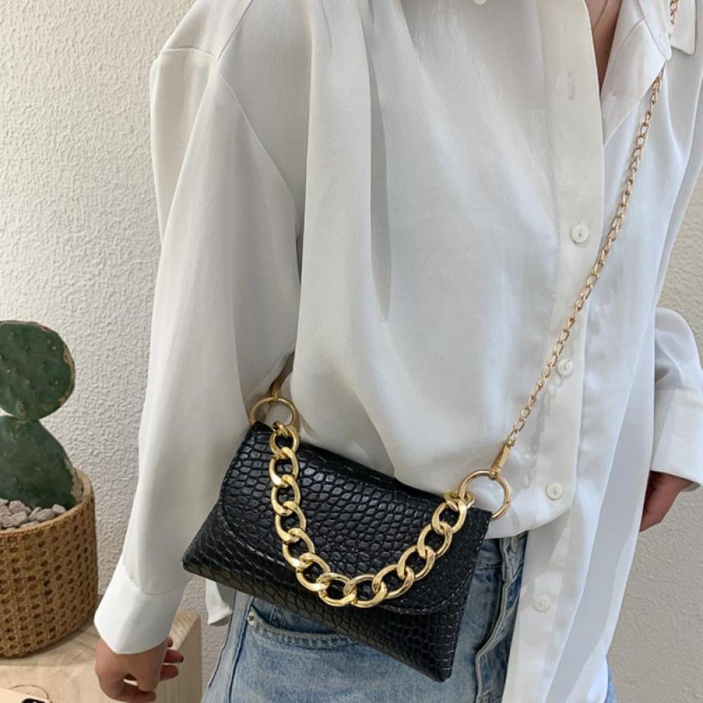 Mini Small Square Shoulder Bag Crocodile Pattern PU Leather Handbag Po –  tiennv-2