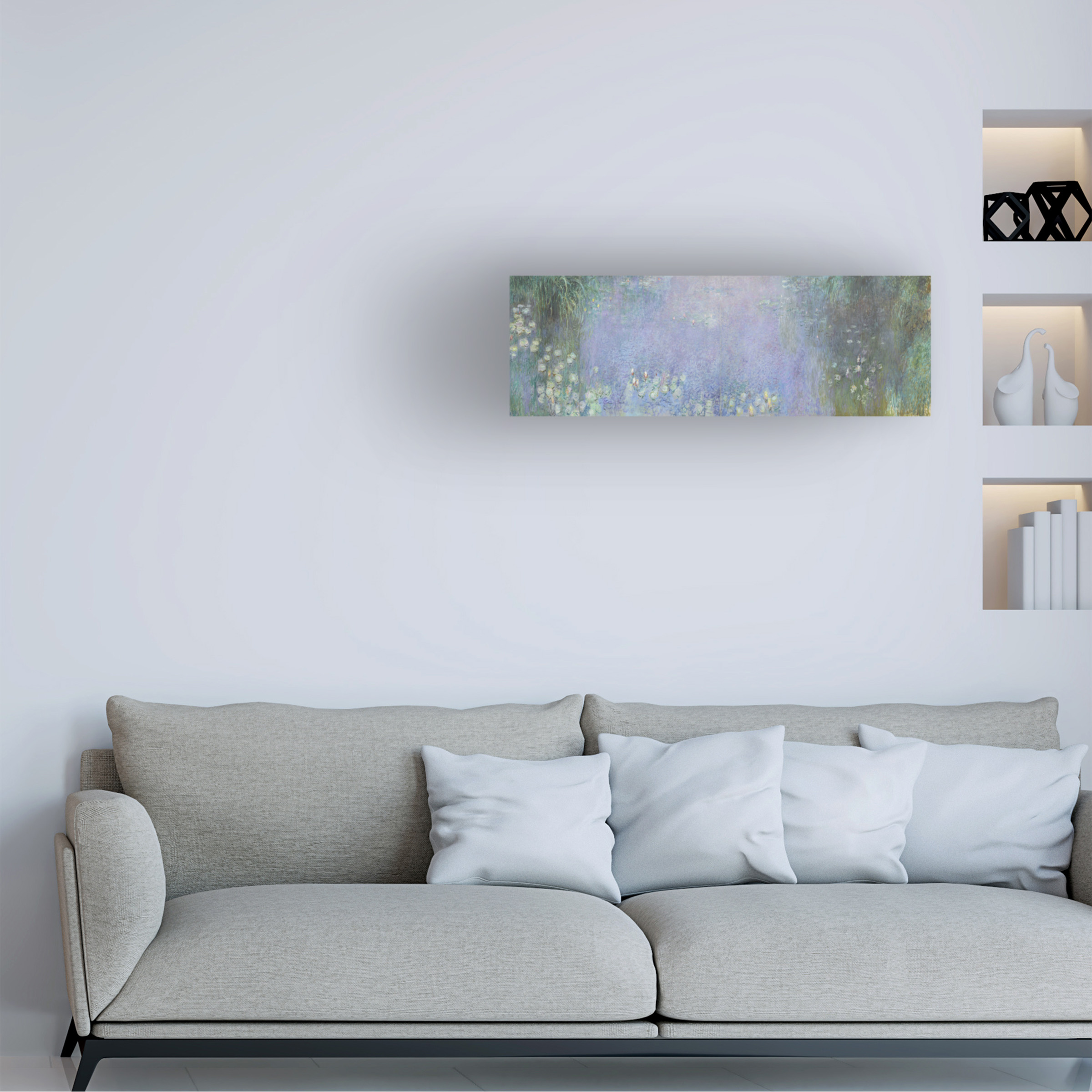 Monet 'The Water Lillies Morning' Canvas Art