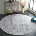 thumbnail image 2 of SAFAVIEH Arizona Carson Distressed Polyester Machine Washable Area Rug, Dark Green/Beige, 6' x 6' Round, 2 of 11