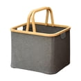 thumbnail image 1 of Lipstore Panier de Rangement Pliable avec Poignée Conteneur de Rangement Anti-Poussière Gris, 1 of 8