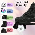 thumbnail image 3 of YYW Teen Roller Skate for Girls,Double-Row Women Quad Skate with Light-up-Wheels, Camouflage Black(Women 7/ Men 5.5), 3 of 9