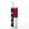 thumbnail image 2 of North Carolina State Flag 20oz Insulated Water Bottle Skinny Tumbler Includes Straw, 2 of 7