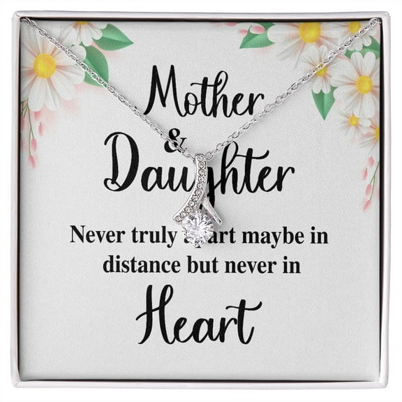 Mother and Daughter Never Truly Apart Alluring Ribbon Necklace