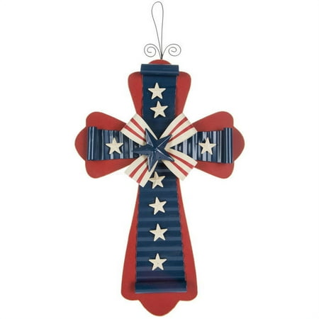 Patriotic Wooden Wall Cross Home Decoration Indoor Outdoor 4th of July