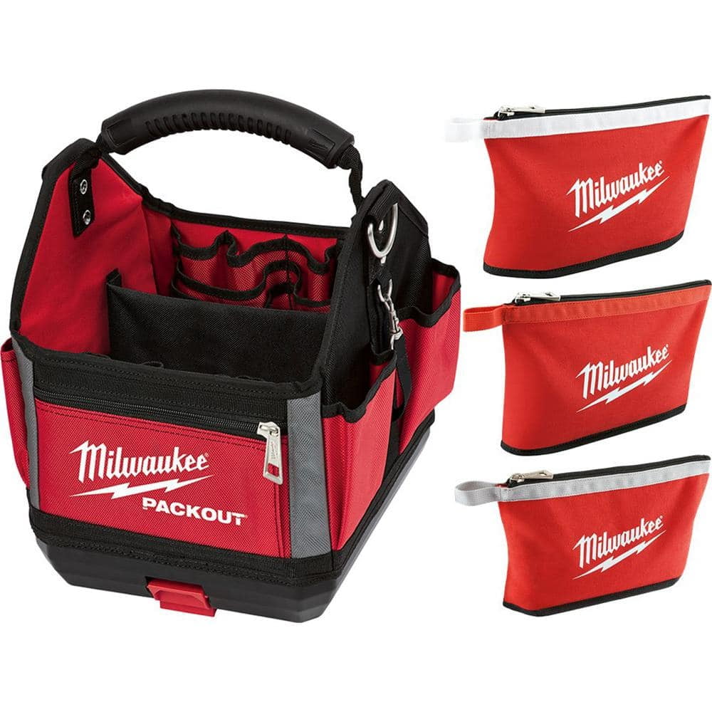 10 in. PACKOUT Tote with Zipper Tool Bag in MultiColor (3Pack