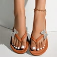 thumbnail image 2 of Womens Rhinestones Flip Flops Bling Butterfly Beach Summer Dress Flats Slides Thongs Sandals 2025, 2 of 7