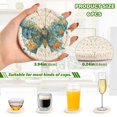 thumbnail image 4 of 6 Pcs Drink Coasters with Holder 3.94in Woven Coasters for Drinks Intricately Butterfly Coaster Set for Protection Table, 4 of 7