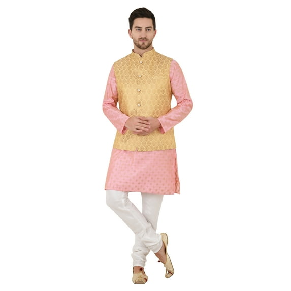 eloria Men's Nehru Jacket Waistcoat Indian Waistcoat Blazer Jacquard Jacket