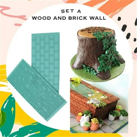 

3D Cake Decoration Pattern Mold 2pcs Fondant Printing Mold Set