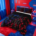 thumbnail image 2 of meiyoeat Geometric Abstract Art King Size Comforter Sets For Boys,Modern Plaid Comforters King Size For Kids,Black Reversible,3 Pieces, 2 of 7