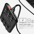 thumbnail image 3 of Power Bank PD 18W [12000 mAH] Wireless Charger W/ Suction Cup Fast Charge Power Delivery Charge Up To 4 Devices (x2 USB x1 USB Type-C x1 Wireless Charge), 3 of 9
