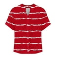 thumbnail image 4 of Cmfcve Women's Summer T-Shirt Striped Button Gauze Shirts Short Sleeve V-Neck Tee Tops, 4 of 5
