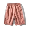 thumbnail image 3 of MRULIC mens shorts Straight Loose Solid Men Drawstring Sports Printed Shorts Runing Color Casual Summer Pants Men's Casual Shorts Men Casual Shorts Pink + XL, 3 of 8