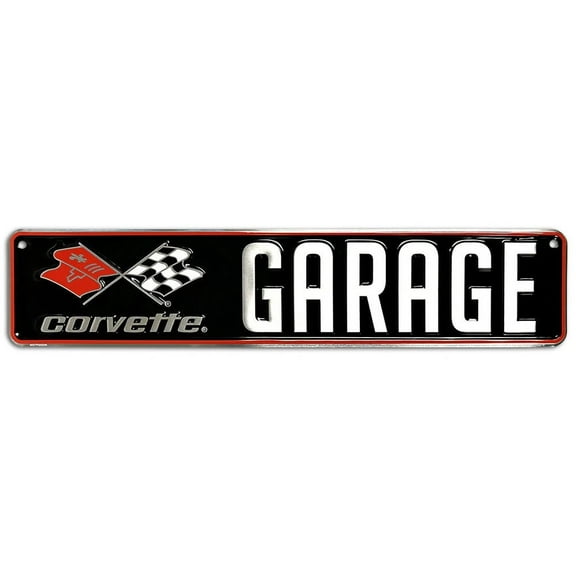 Hangtime Corvette - Corvette Garage 4x18 Street Sign