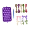 thumbnail image 1 of arctrm DIY Grape Soap Making Kit Beginner Friendly Silicone Mold Set with Bows and Jute Violet, 1 of 8
