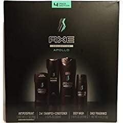 AXE New Box Set 2016 APOLLO 4 Piece pour Lui (Body Fragrance quotidien Vaporiser Antipersperant Gel Douche 2 Bâton-IN-1 Conditioner Shampooing
