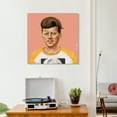 thumbnail image 4 of "Hip John Kennedy" Frameless Free Floating Reverse Printed Tempered Art Glass Wall Art, 4 of 9