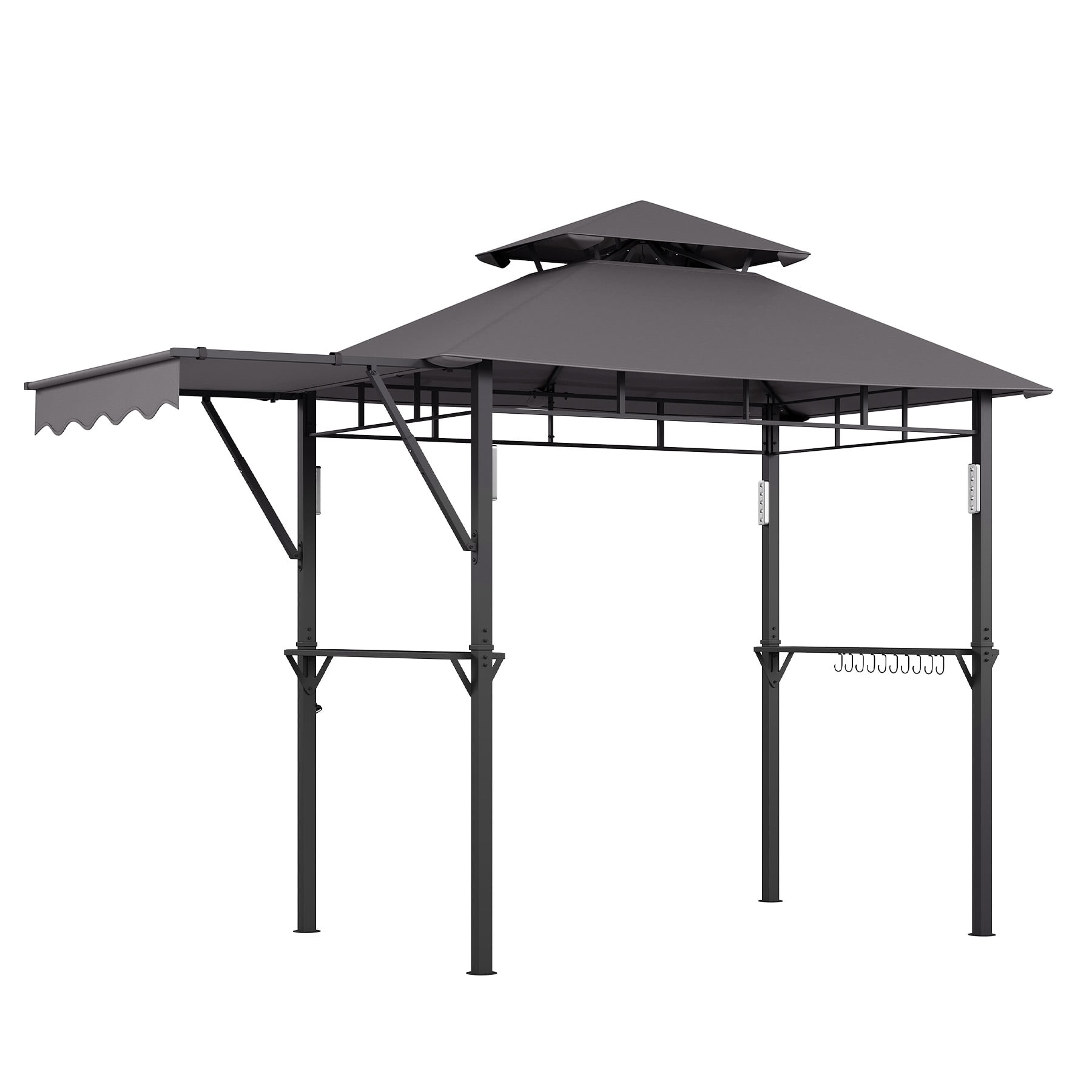 SOLLED Grill Gazebo with Canopy, 10x10 FT Outdoor BBQ Shelter with Mosquito Netting, Patio Canopy for Backyard Garden Cooking,Gray