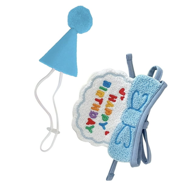 Kit de disfraz de cumpleaños para cachorros ligero fácil de limpiar Vesatile moda sombrero de cumpleaños para mascotas bufanda agradable para la piel ajustable para ANGGREK Otros