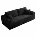 thumbnail image 3 of Lunale 86" Boneless Sofa, 3-Seater Corduroy Cloud Couch, Modern Living Room Sofa, Black, 3 of 5